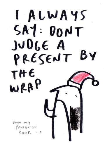 PENGUIN dont judge CHRISTMAS merchesico illustration
