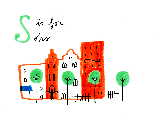 s is for soho mercedes leon illustration london