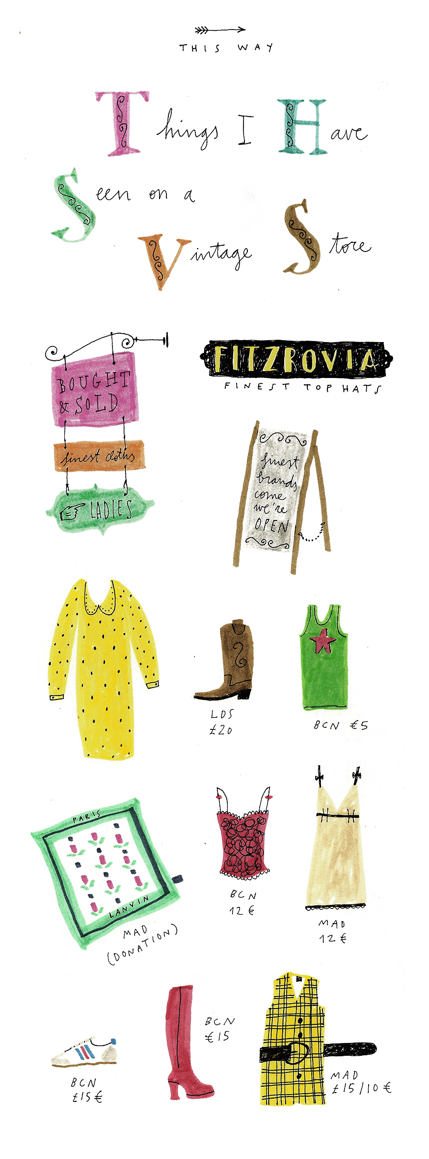Things I've seen on a vintage shop london drawings mercedes leon