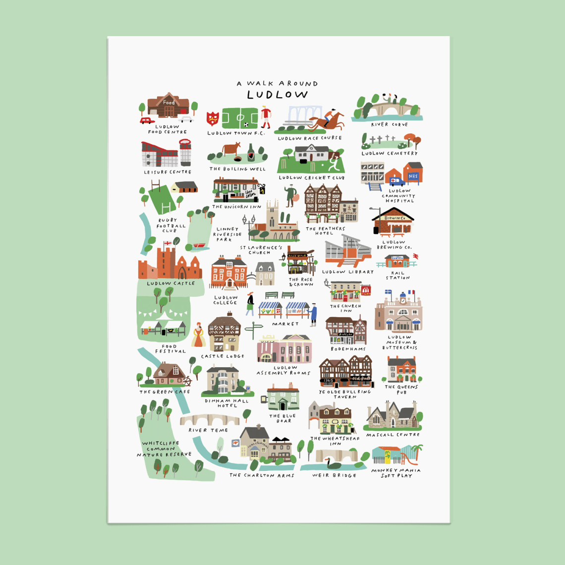 Walk Around Ludlow print PiP_mercedes leon merchesico illustration