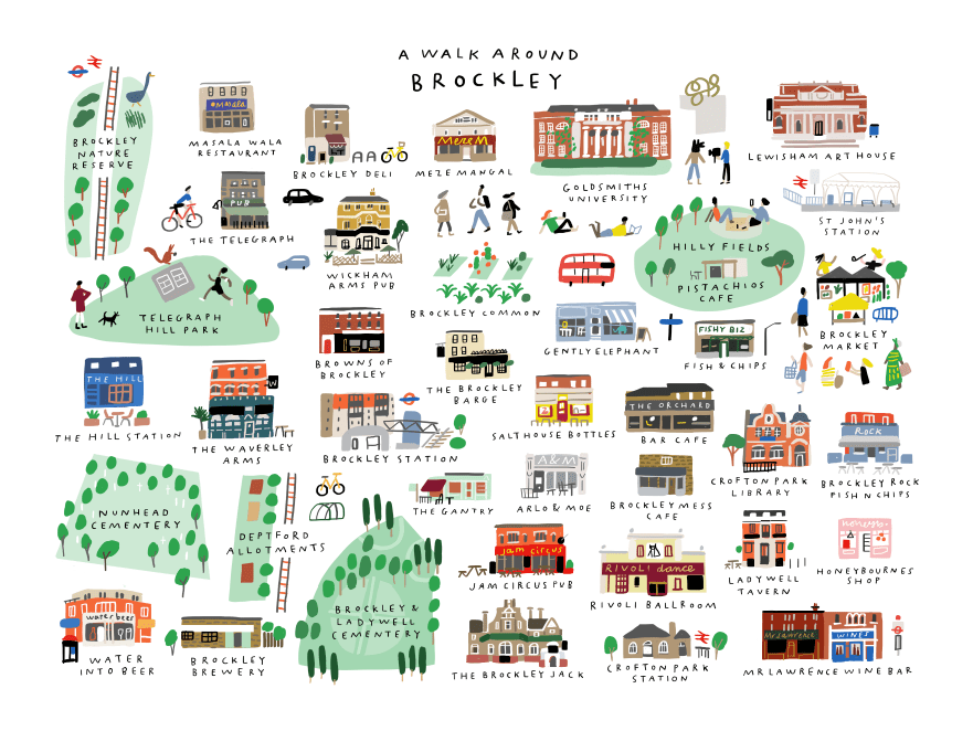 a walk around brockley merchesico mercedes leon illustration place in print