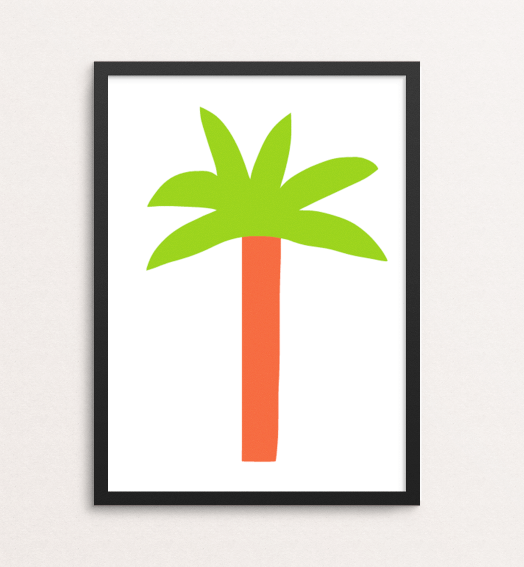 keep palm tree prints paradise merchesico illustration framed print